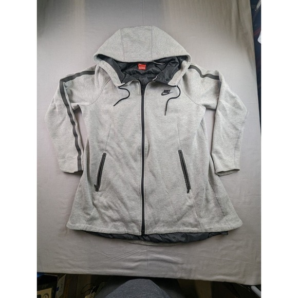 Nike Tech Women's Aeroloft Parka Goose Down Heather Gray Black Large (MSRP $250) - Picture 1 of 16